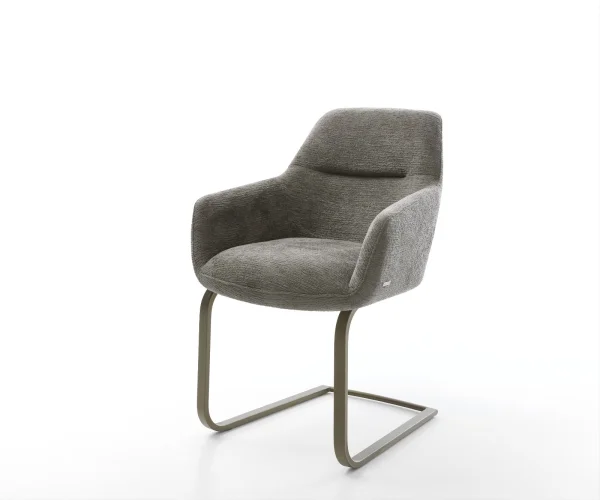 Cantilever Pejo-Flex bouclé doux couleur boue pied cantilever plat aspect titane resorts ensachés
