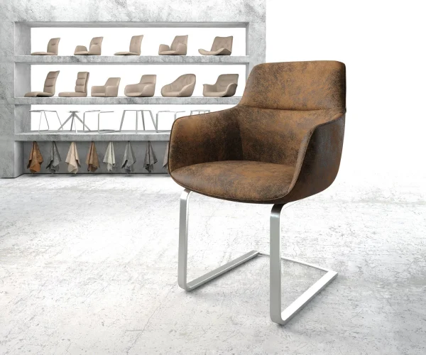 Cantilever Pejo-Flex brun antique cantilever plat acier inoxydable