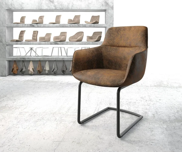 Cantilever Pejo-Flex brun antique cantilever rond noir