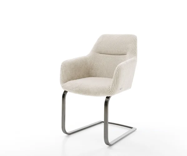 Cantilever Pejo-Flex côtelé beige pied cantilever plat grafiete ressorts ensachés