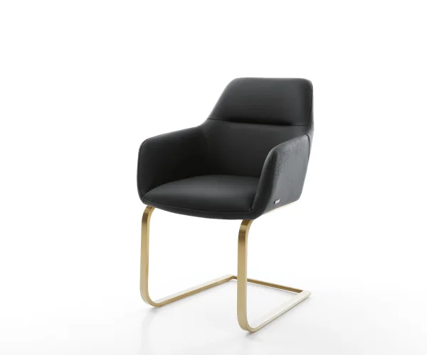 Cantilever Pejo-Flex cuir véritable noir cantilever plat or