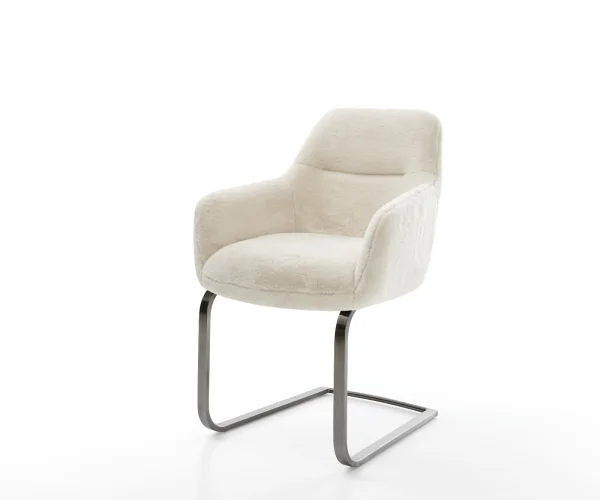 Cantilever Pejo-Flex peluche crème-blanc pied cantilever plat grafiete resorts ensachés