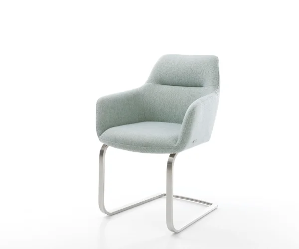Cantilever Pejo-Flex rayures Vert menthe pied cantilever plat acier inoxydable brossé ressorts ensachés