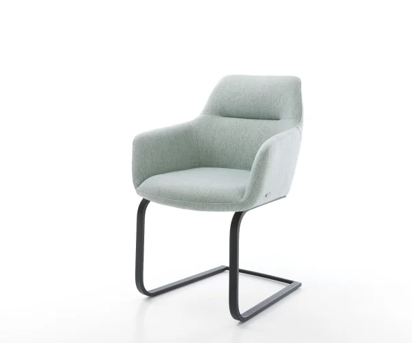 Cantilever Pejo-Flex rayures Vert menthe pied cantilever plat noir ressorts ensachés