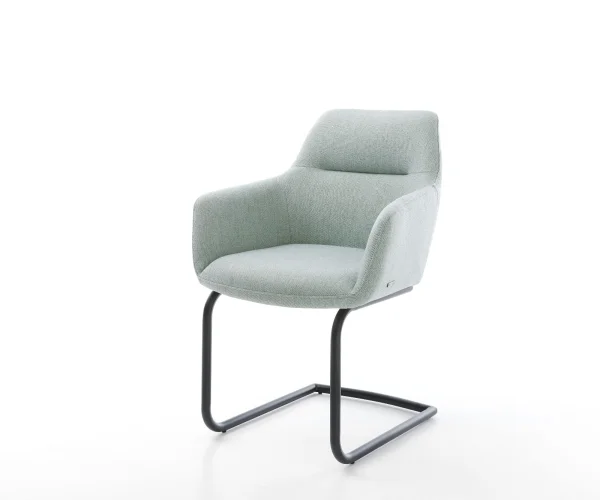 Cantilever Pejo-Flex rayures Vert menthe pied cantilever rond noir ressorts ensachés