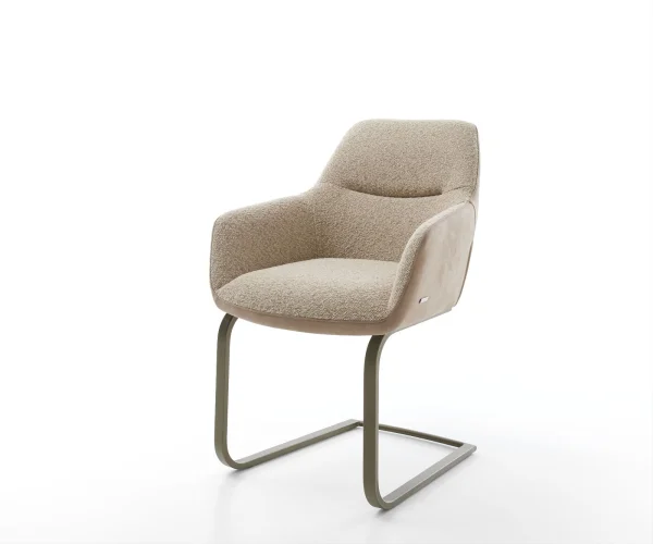 Cantilever Pejo-Flex tissu mixte couleur boue pied cantilever plat aspect titane ressorts ensachés