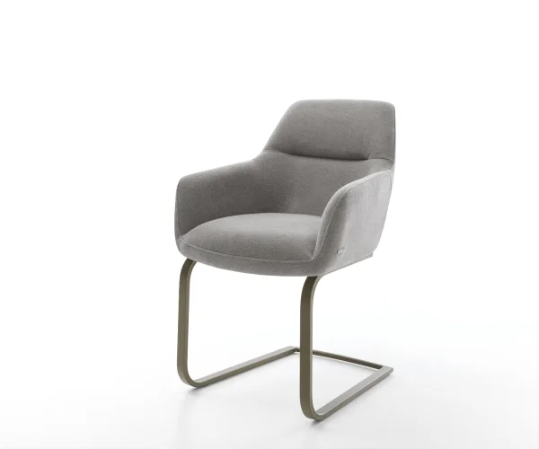 Cantilever Pejo-Flex tissu structuré doux gris pied cantilever plat aspect titane resorts ensachés