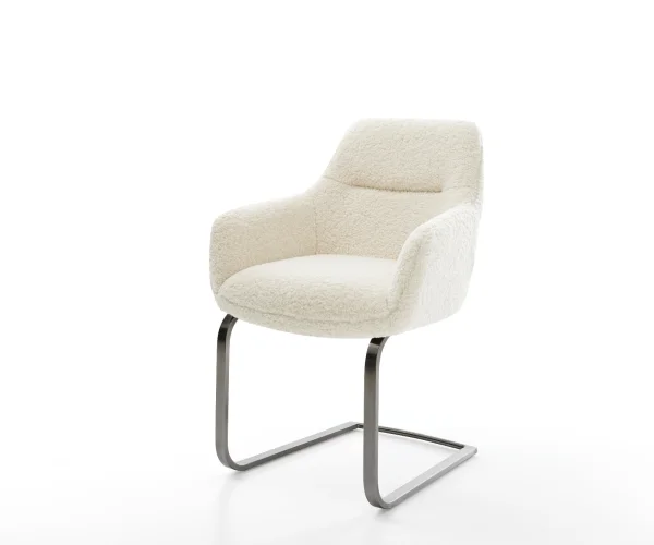 Cantilever Pejo-Flex tissu teddy beige pied cantilever plat grafiete resorts ensachés