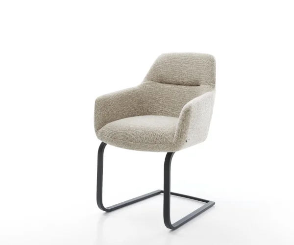 Cantilever Pejo-Flex tissu tissé doux beige pied cantilever plat noir resorts ensachés