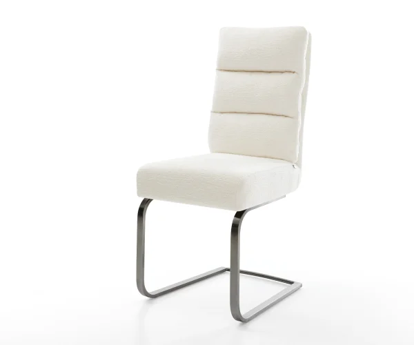 Cantilever Pela-Flex bouclé doux beige pied cantilever plat grafiete resorts ensachés