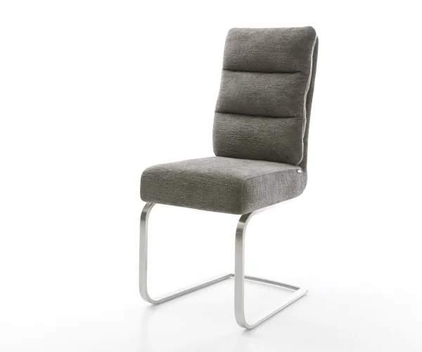 Cantilever Pela-Flex bouclé doux couleur boue pied cantilever plat acier inoxydable resorts ensachés