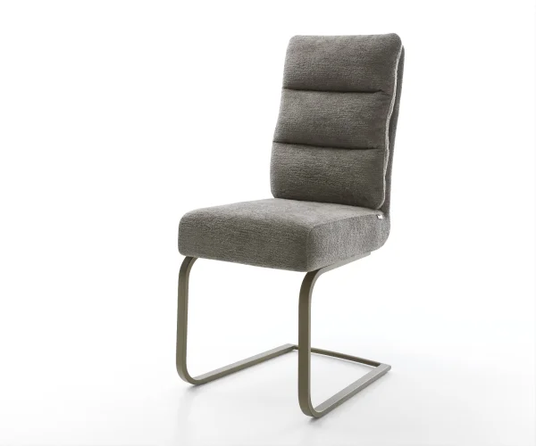 Cantilever Pela-Flex bouclé doux couleur boue pied cantilever plat aspect titane resorts ensachés