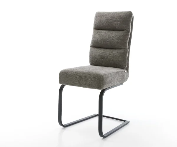 Cantilever Pela-Flex bouclé doux couleur boue pied cantilever plat noir resorts ensachés