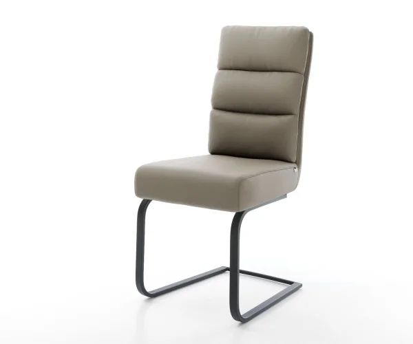 Cantilever Pela-Flex cuir de vache couleur boue pied cantilever plat noir ressorts ensachés