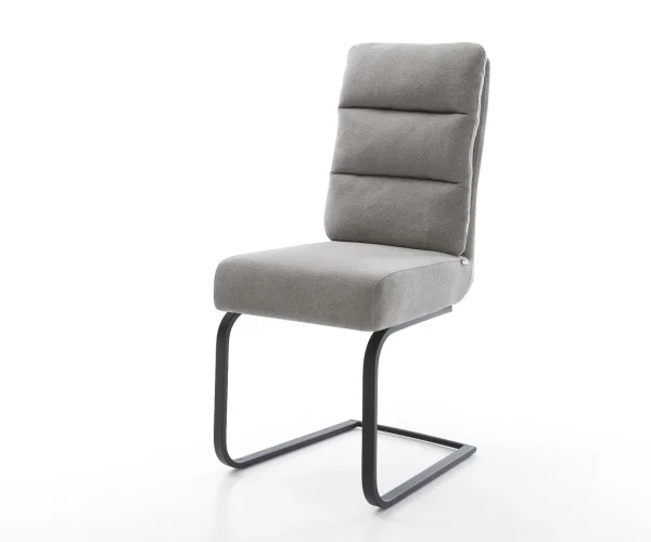 Cantilever Pela-Flex tissu structuré doux gris pied cantilever plat noir resorts ensachés