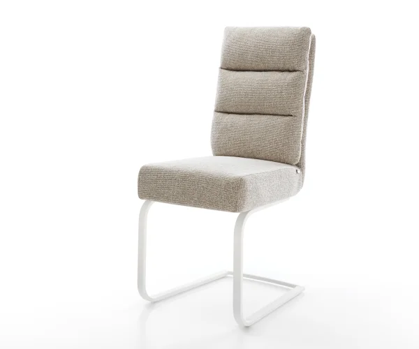 Cantilever Pela-Flex tissu tissé doux beige pied cantilever plat blanc resorts ensachés