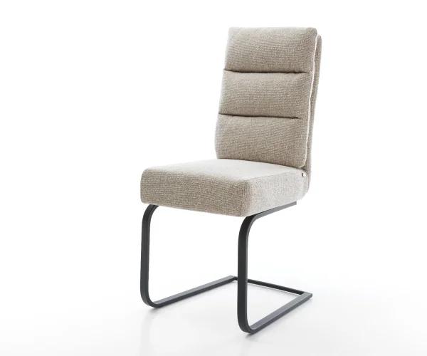 Cantilever Pela-Flex tissu tissé doux beige pied cantilever plat noir resorts ensachés