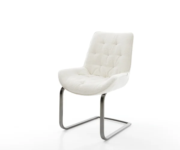 Cantilever Taimi-Flex bouclé doux beige pied cantilever plat grafiete