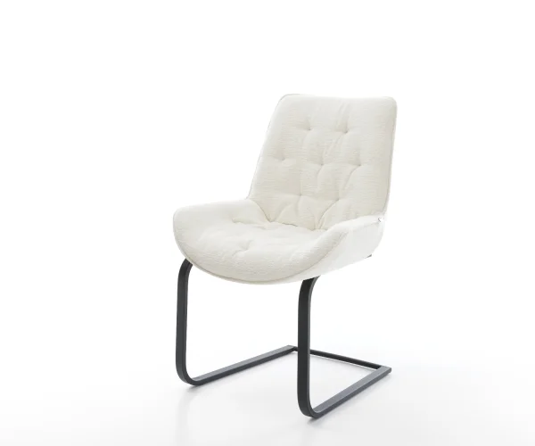 Cantilever Taimi-Flex bouclé doux beige pied cantilever plat noir