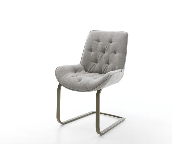 Cantilever Taimi-Flex tissu structuré doux gris pied cantilever plat aspect titane