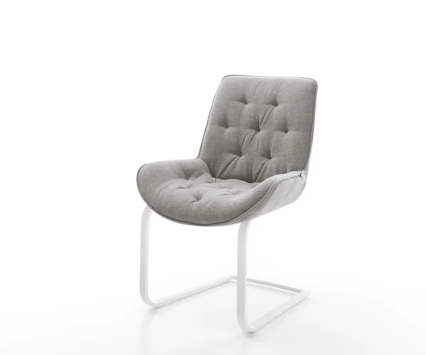 Cantilever Taimi-Flex tissu structuré doux gris pied cantilever plat blanc