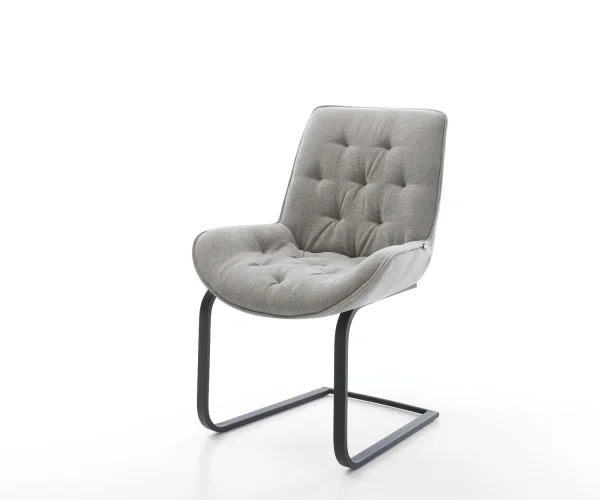 Cantilever Taimi-Flex tissu structuré doux gris pied cantilever plat noir