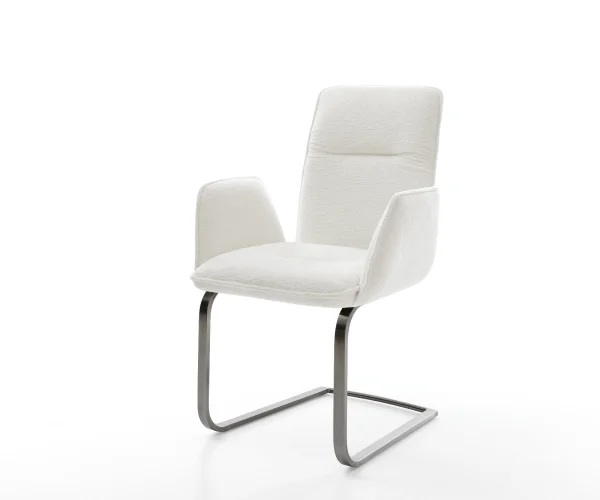 Cantilever Vinja-Flex bouclé doux beige pied cantilever plat grafiete