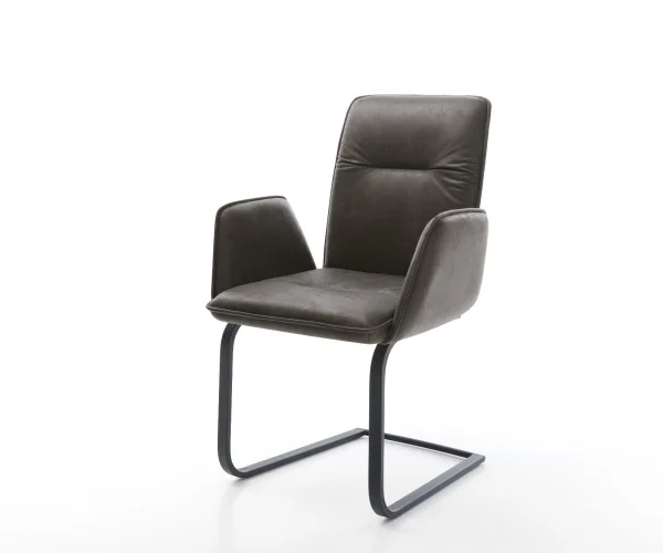 Cantilever Vinja-Flex microvelours anthracite vintage pied cantilever plat noir