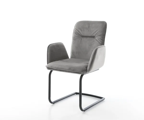 Cantilever Vinja-Flex velours gris pied cantilever rond noir