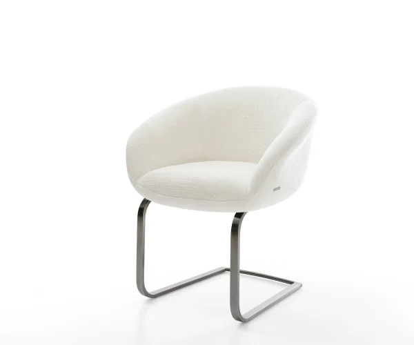 Cantilever Vinka-Flex avec accoudoirs bouclé doux beige pied cantilever plat grafiete resorts ensachés