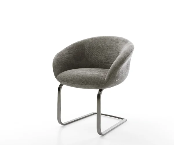 Cantilever Vinka-Flex avec accoudoirs bouclé doux couleur boue pied cantilever plat grafiete resorts ensachés