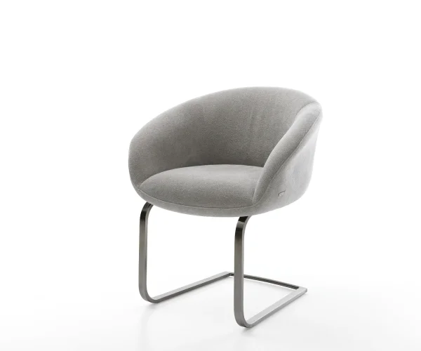 Cantilever Vinka-Flex avec accoudoirs tissu structuré doux gris pied cantilever plat grafiete resorts ensachés