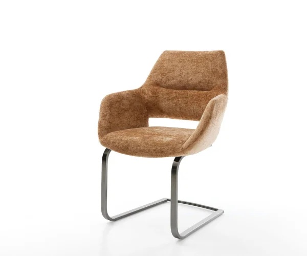Cantilever Yago-Flex avec accoudoirs chenille rouille pied cantilever plat grafiete ressorts ensachés