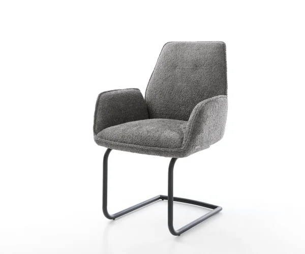 Cantilever Zoa-Flex bouclé gris cantilever rond noir