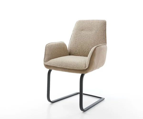 Cantilever Zoa-Flex tissu mixte couleur boue pied cantilever plat noir ressorts ensachés