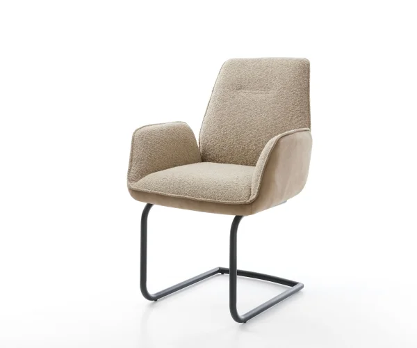 Cantilever Zoa-Flex tissu mixte couleur boue pied cantilever rond noir ressorts ensachés