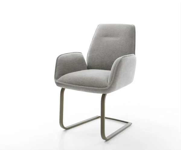 Cantilever Zoa-Flex tissu structuré doux gris pied cantilever plat aspect titane resorts ensachés