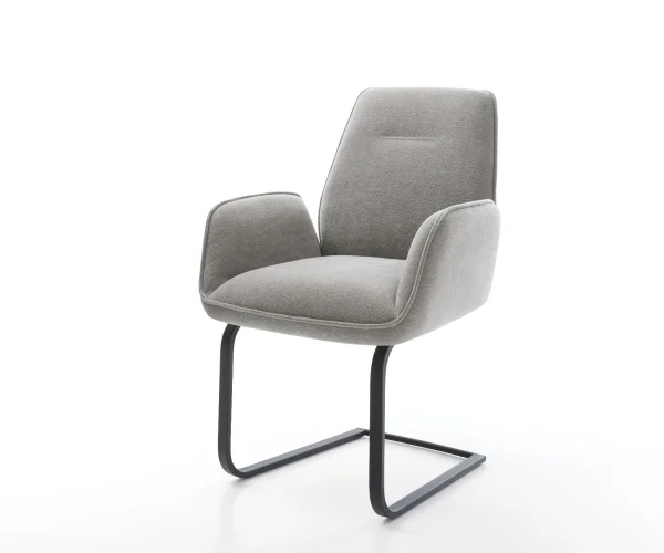 Cantilever Zoa-Flex tissu structuré doux gris pied cantilever plat noir resorts ensachés