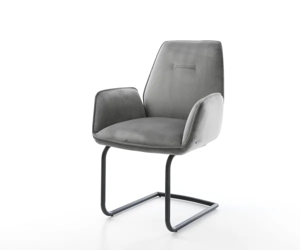 Cantilever Zoa-Flex velours gris cantilever rond noir