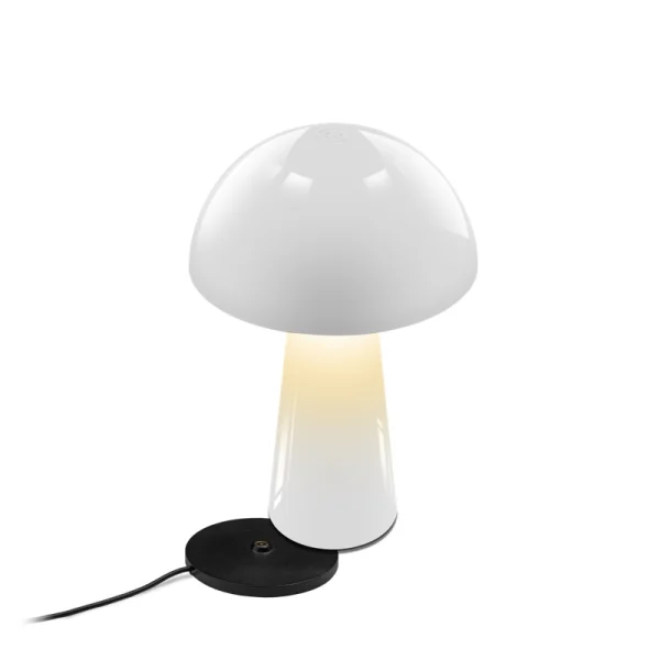 Century Italia Coco - lampe de table d'extérieur sans fil avec station de charge - Ø 16 x 25,5 cm - 1,5W LED dimmable inclus - IP44 - blanc