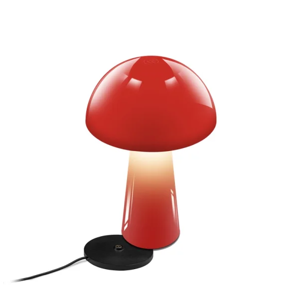 Century Italia Coco - lampe de table d'extérieur sans fil avec station de charge - Ø 16 x 25,5 cm - 1,5W LED dimmable inclus - IP44 - rouge