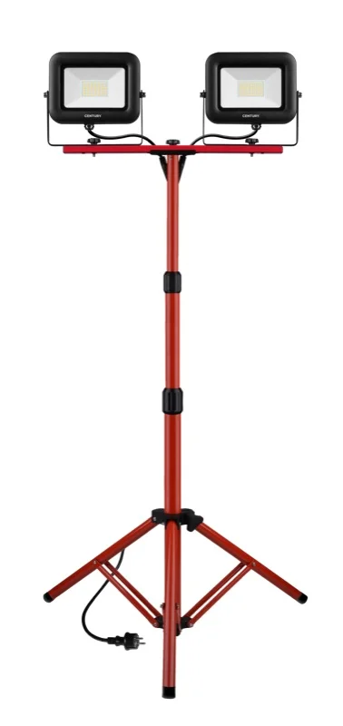 Century Italia Rework - projecteur sur pied - 68 x 160 cm - 2 x 50W LED inclus - IP65 - 4000K - noir et rouge