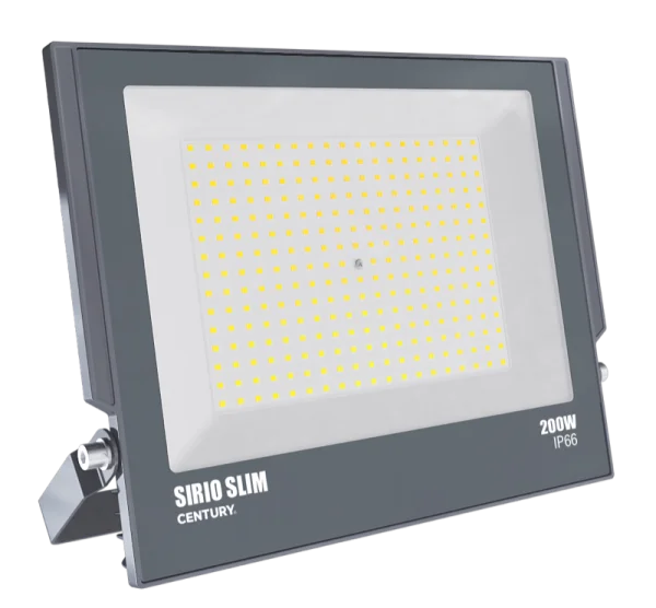 Century Italia Sirio Slim - projecteur - 36,6 x 3,4 x 30,3 cm - 200W LED inclus - 6000K - IP66 - gris