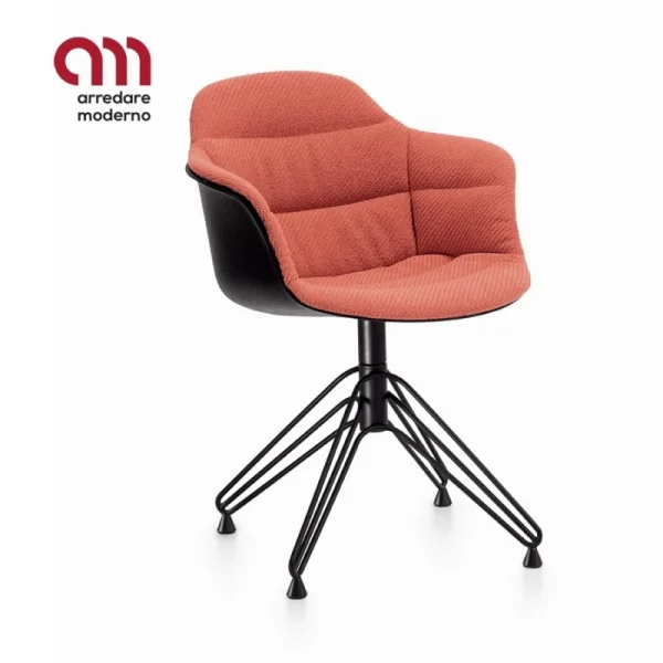 Chaise Mood Bontempi Casa pivotante en acier avec accoudoirs