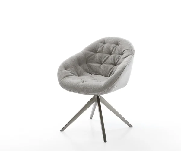 Chaise-pivotante Gaio-Flex tissu structuré doux gris pied croisé large grafiete pivotement sur 360° fonction bascule