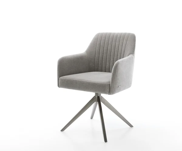 Chaise-pivotante Greg-Flex tissu structuré doux gris pied croisé large grafiete pivotement sur 360° fonction bascule resorts ensachés