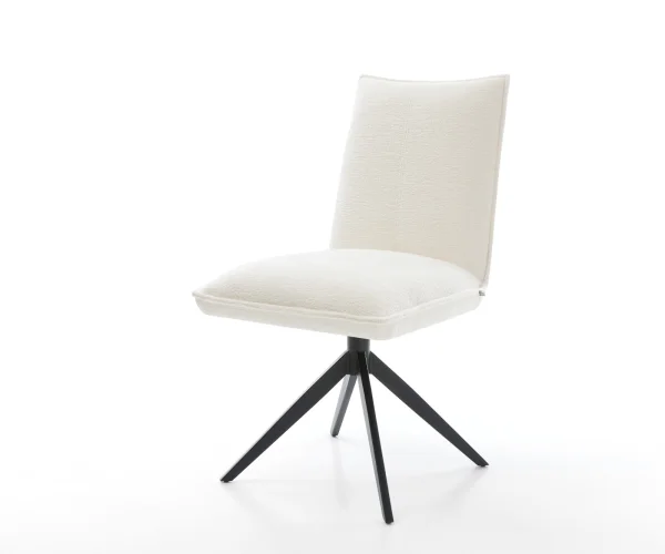 Chaise-pivotante Lelio-Flex bouclé doux beige pied croisé large noir pivotement sur 360° fonction bascule resorts ensachés