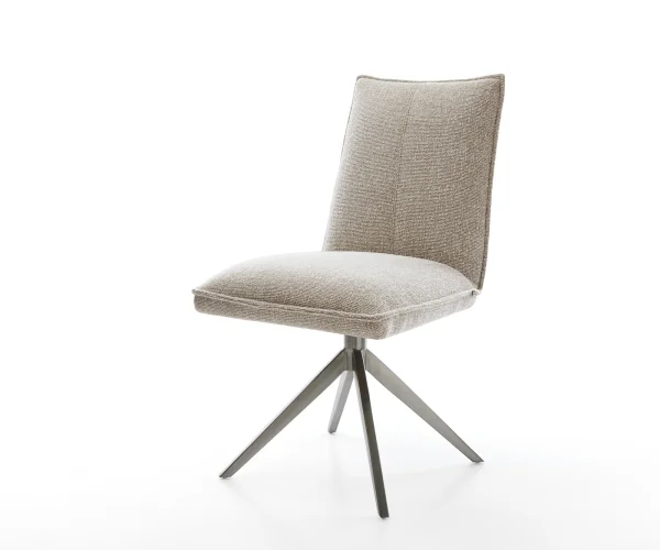 Chaise-pivotante Lelio-Flex tissu tissé doux beige pied croisé large grafiete pivotement sur 360° fonction bascule resorts ensachés