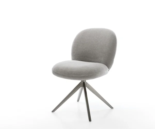 Chaise-pivotante Nube-Flex tissu structuré doux gris pied croisé large grafiete pivotement sur 360° fonction bascule resorts ensachés