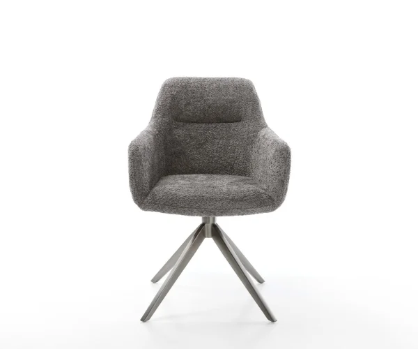 Chaise-pivotante Pejo-Flex bouclé gris pied croisé large grafiete pivotement sur 360° fonction bascule
